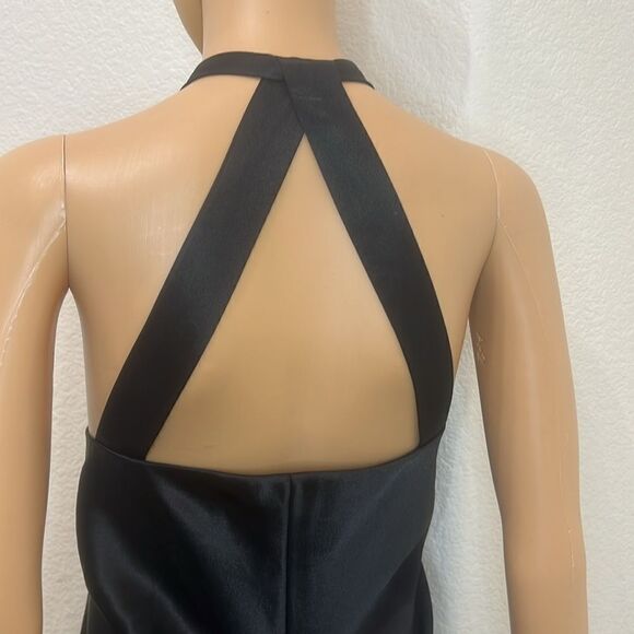 Betsy & Adam Black Dress Rhinestone Sleeveless Backless Side Zip - Picture 7 of 11